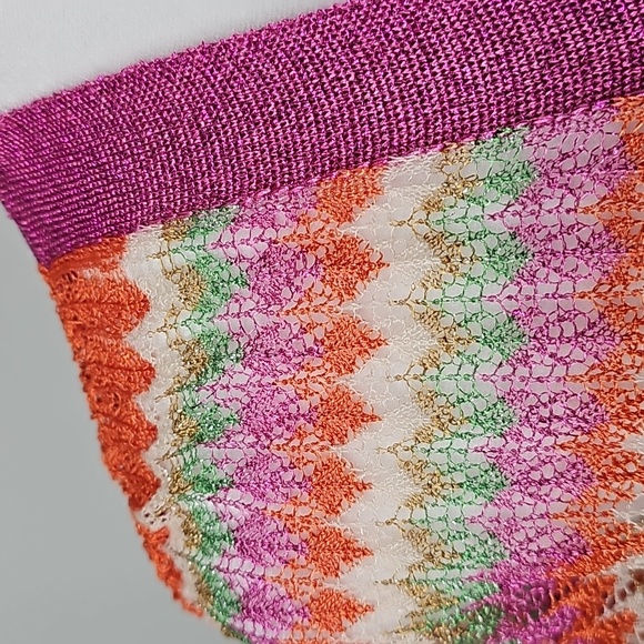 Mango Pink Sheer Multicolored Striped Button Front Cardigan Coquette Girl Dainty - Picture 4 of 14